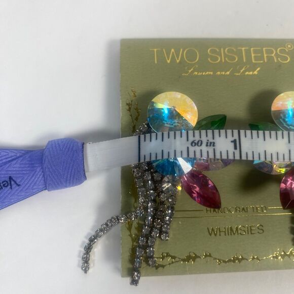 Vintage Two Sisters Lauren & Leah “Whimsies” Multicolor Rhinestone Clip-On Earri - Picture 6 of 6